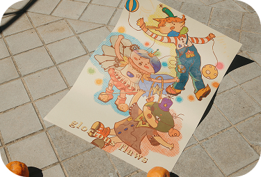 Glorious Flaws poster on floor