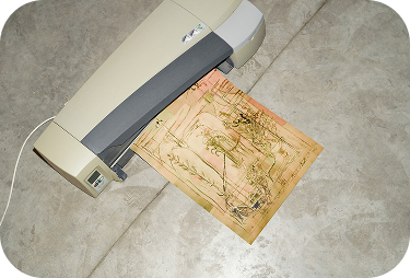 Architecture print coming out of printer