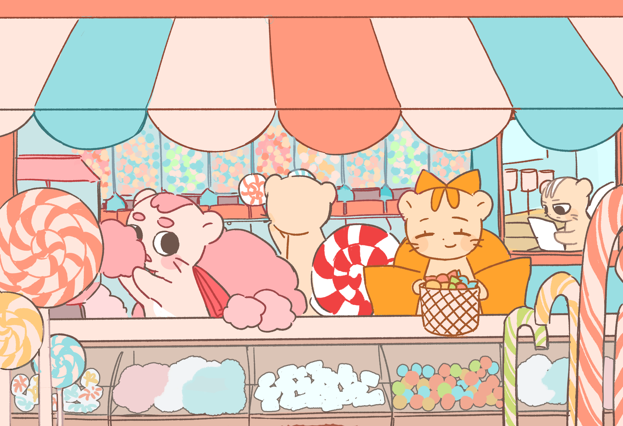 친구들에게 불만을 표하는 장면